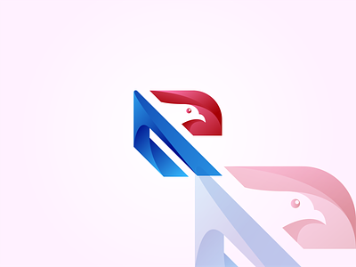 RAJAWALI blue brand concept design gradient logo logos rajawali red