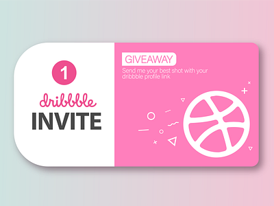 Giveaway 1 Dribbble Invite concept design dribbbble giveaway invitation invitation card vector