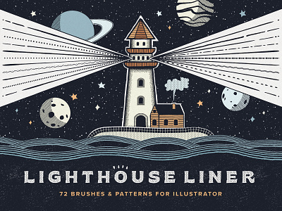 Lighthouse Liner Illustrator Brushes brushes illustrator inked lighthouse line liner pattern pen pencil planets sketch space vector