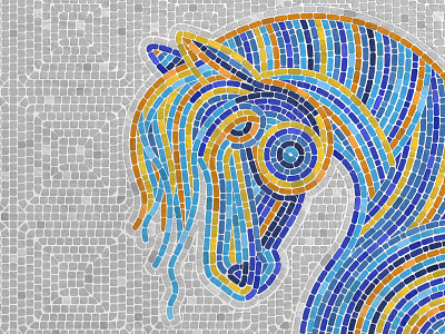 Mosaic Tile Procreate Brushes brushes fauxsaic horse illustration ipad mosaic pattern procreate texture tile vintage