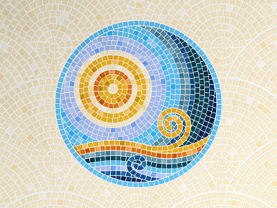Mosaic Tile Illustrator Brushes #2 brushes fauxsaic illustration mosaic pattern photoshop sea sun tile tiled wave