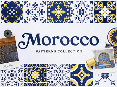 Moroccan Patterns and Ornaments arabian azulejos background blue boho geometric greeting islamic morocco ornaments pattern portugal seamless summer tiles vector