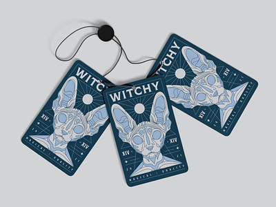Heavyline for Witchy apparel artwork brand branding clothing design graphic design illustration label merchandise sphynx tag