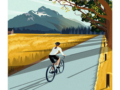 Active life active bike coloring cover design illustration mount nature sport vector