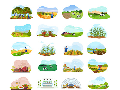 Set of farming illustration
