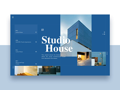 Website animation concept / Studio House after effects bauhaus design experience format gif grid system home hotel interaction light mobility principle social sofa studio house typesetting ui video website