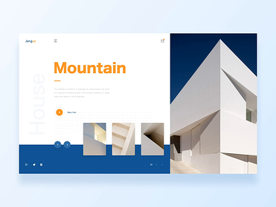 Mountain/Hofmann House/Website Animation Concept .gif after effects animation app bauhaus blue clean design format grid system house principle sketch swimming pool ue ued ui ux web video website