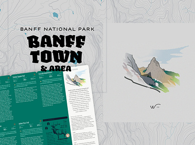 Banff Townsite brand creative direction design hike hike and draw identity illustration landscape maps myth online thewayfindercompany typography vector