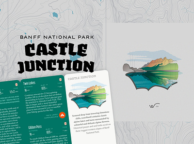 Castle Junction banff national park brand canadian rockies castle mountain connect the dots creative direction design hike icons identity illustration landscape maps maps matter myth thewayfindercompany typography vector wanderer series wco art dept