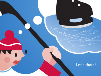 Let's skate board book childrens book hockey illustration