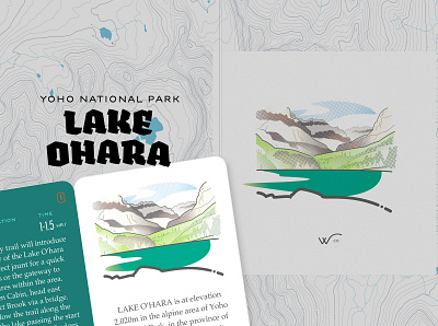 Lake O'Hara product presentation brand creative direction design finish hike identity illustration landscape maps myth print thewayfindercompany