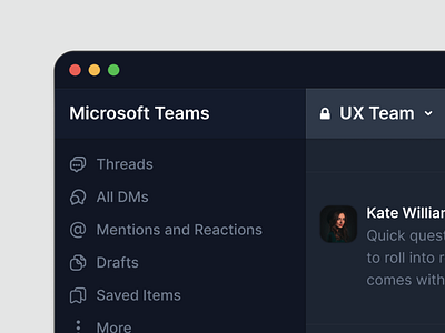 Microsoft Teams ui sidebar app design flat ui ux
