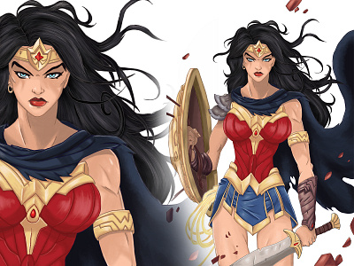 Wonder Woman Fanart - Digital Painting 2 cartoon dc comics dccomics digital art digital illustration digital painting digitalart dribbble fan art fanart fantasy female character shield strong strong women superhero sword warrior wonder woman wonderwoman