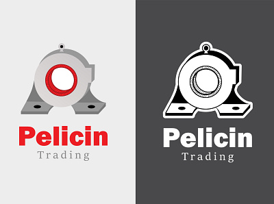 Pelicin Logo Colour and Black and White Vertical branding design dribbble graphic design graphicdesign icon illustration logo logo concept logo creator logo design logo designer logodesign logos logotype mechanical suppliers supply typography vector