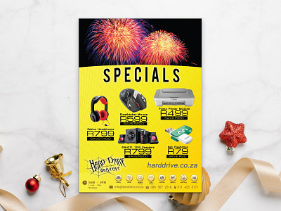 HDWC Christmas Advert 2 design dribbble flyer flyer artwork flyer design flyer template flyers graphic design graphicdesign headphone headphones mouse new year printer printers product product sale products speakers usb