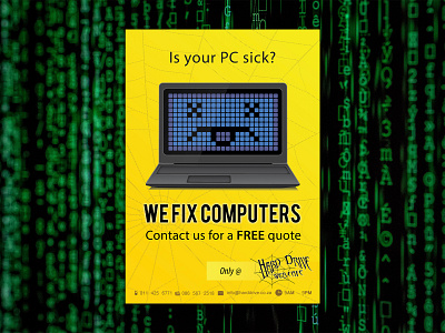 HDWC Sick PC computer computer repair design dribbble flyer flyer artwork flyer design flyer template flyers flyertemplate graphic design graphic design graphicdesign illustraion illustration illustration art illustrations illustrator sick sickness