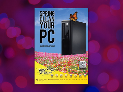 HDWC Spring Clean PC butterfly computer design dribbble flower flowers flyer flyer artwork flyer design flyer template flyers graphic design graphic design graphicdesign poster service services spring spring advert spring flyer