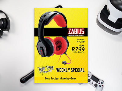 HDWC Zabius design dribbble flyer flyer artwork flyer design flyer template flyers flyertemplate gaming graphic design graphic design graphicdesign headphone headphones poster poster a day poster art poster design posters product