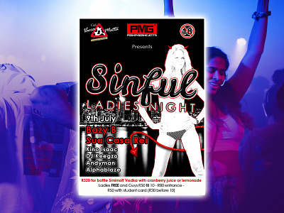 PMG Sinful Ladies Night club club flyer club night clubbing clubs design dribbble flyer flyer artwork flyer design flyer template flyers flyertemplate graphic design graphicdesign ladies ladies night ladies night flyer ladies out flyer poster