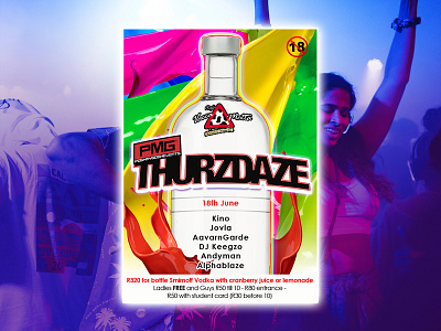 PMG Thurzdaze 4 club club flyer club night clubbing clubs design dribbble flyer flyer artwork flyer design flyer template flyers graphic design graphicdesign party party event party flyer party poster poster poster design