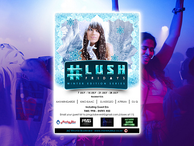 PMG Lush Fridays Winter Party 2017 club club flyer club night clubbing clubs design dribbble flyer flyer artwork flyer design flyer template flyers graphic design graphicdesign party party event party flyer party poster winter winter holidays