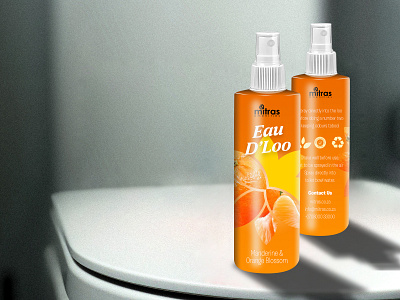 Eau D'loo Toilet Spray - Manderine and Orange Blossom branding design dribbble graphic design graphicdesign illustration mockup toilet spray