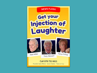 Tony Stewart Injection of Laughter 2021 comedy show design dribbble graphic design graphicdesign