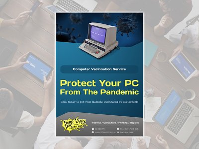 HDWC Protect your PC From The Pandemic 2021 computer computer repair design dribbble flyer graphic design graphicdesign virus