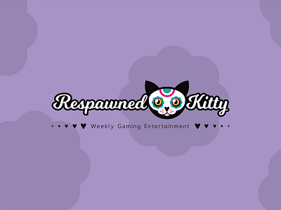 Respawned Kitty Full Logo 2021 branding cat design dribbble gameplay girl graphic design graphicdesign kitten logo skull youtube youtuber