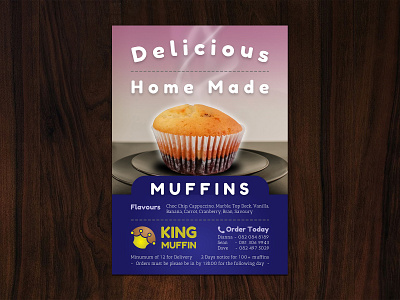 King Muffin Delicious Home Made Muffin Flyer Advert 2021