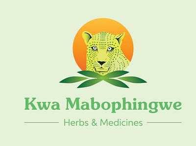 Kwa Mabophingwe Logo african animals branding dribbble graphic design herbal products herbs illustration logo logo design medicines sunset vector