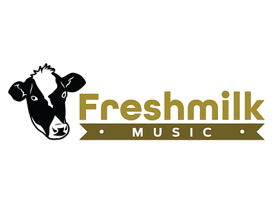Fresh Milk Music Logo branding cow design dribbble graphic design logo logo design music company music studio vector