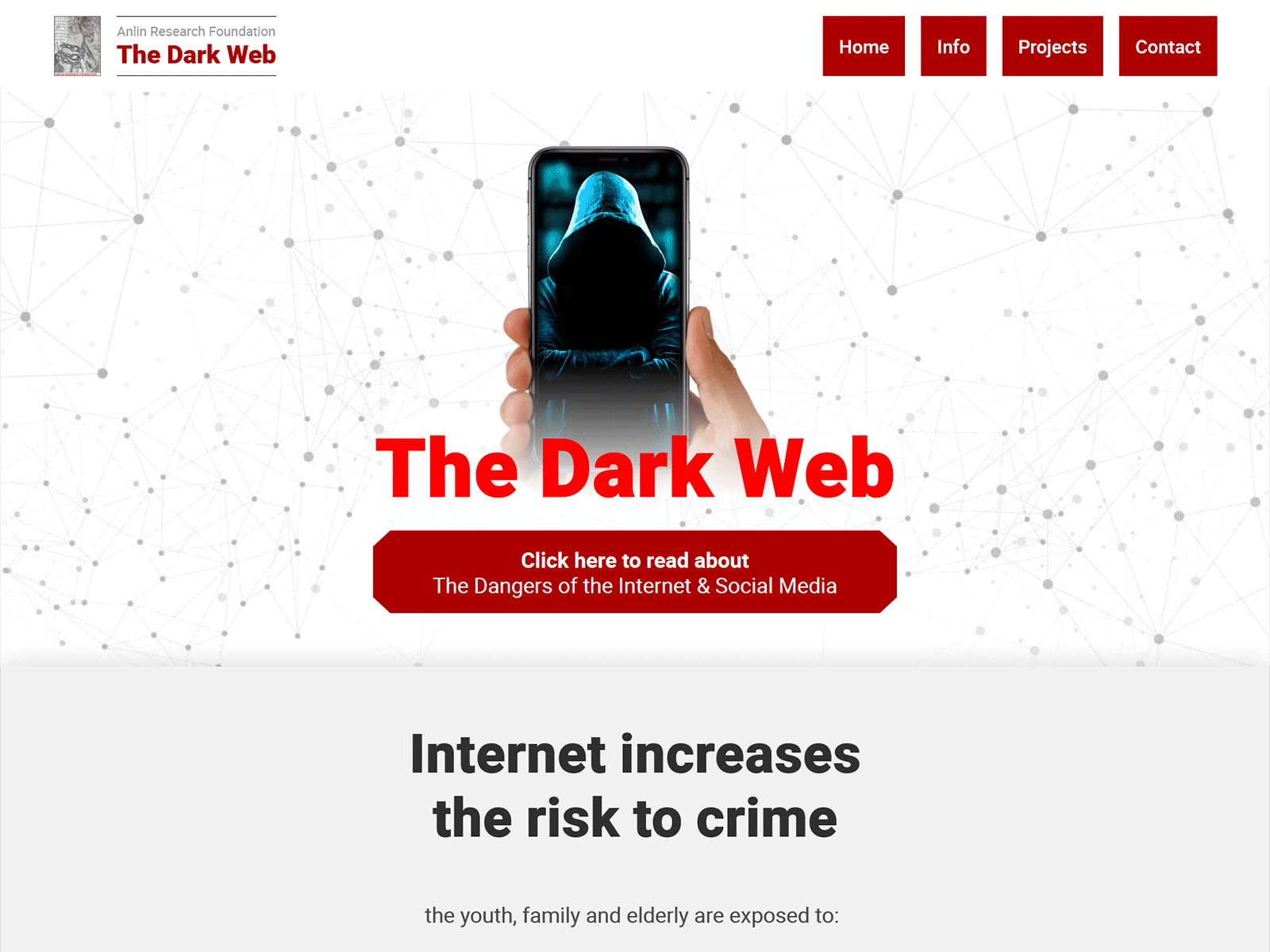 DarkWeb Campaign Website Desktop