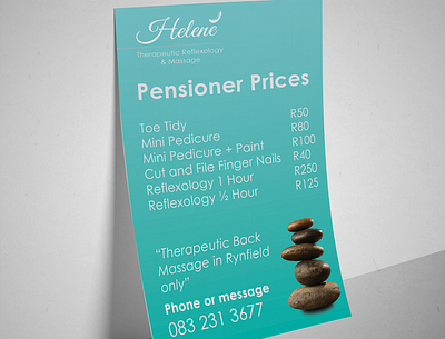 Helen Flyer branding branding design design dribbble flyer flyer design graphic design massage massage therapy photoshop reflexology relaxation relaxing spa