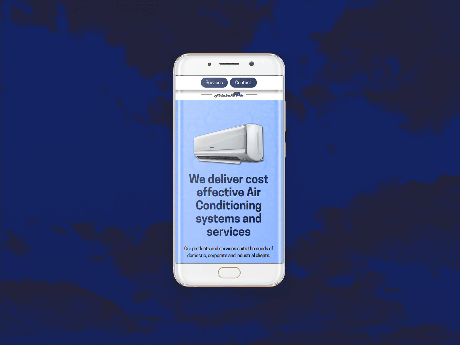 Mdabuko air - Mobile Website Concept air condition blue business concept design dribbble mobile mobile design mobile ui ui ui ux ui design uidesign uiux web design webdesign website website concept website design websites