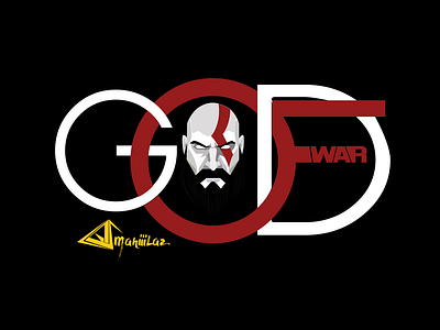 God of War: Kratos branding design flat games godofwar illustration kratos logo mahiiilaz playstation typography vector