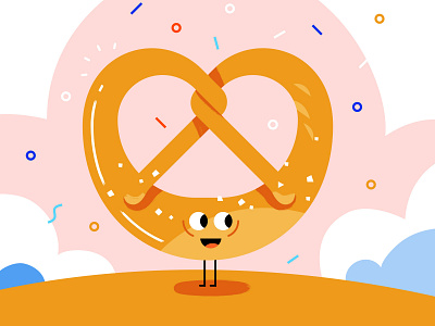 Pretzel Emoji app design digital emoji food illustration keyboard pretzel ui ux vector