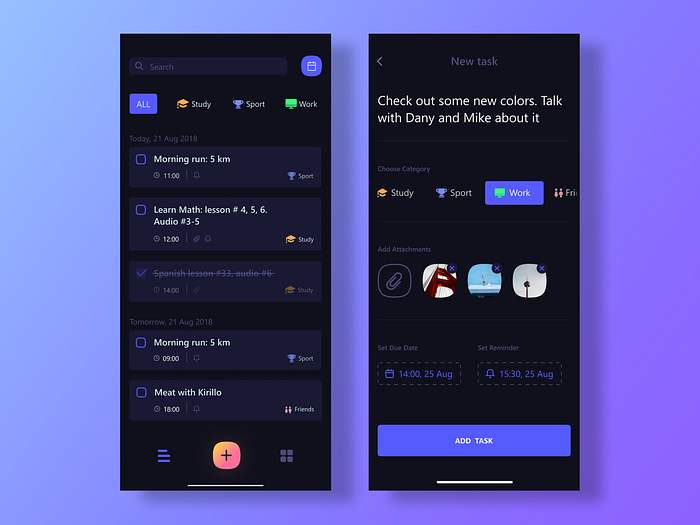 To-do app concept by Mykhailo Arkhypov on Dribbble