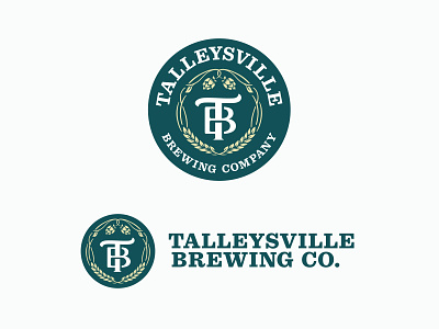 Talleysville Brewing Co. Logo beer branding brewery craft craftbeer design hops logo monogram serif slab vector vine