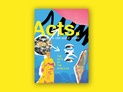 Acts Book Cover acts apostles bible blue blue and yellow guied pink study