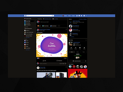 Facebook Dark Mode Concept dark mode facebook information design user experience user interface visual design