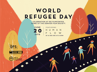 World Refugee Day characters colorado community community center denver event flyer illustration immigrant refugee sponsored wip