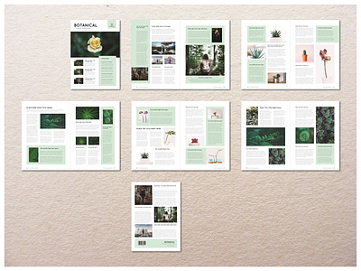 Botanical Newsletter brochure brochures catalog design indesign magazine nature newsletter portfolio template