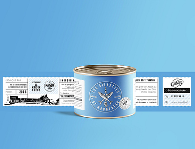 Label - "Les Rillettes de maquereau " - La Maison Bleue branding design illustration logo logodesign logotype print typography vector visual identity