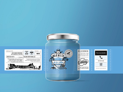 Label - "La Marmite de la Mer" - Restaurant La Maison Bleue branding design illustration logo logotype print product typography vector visual identity