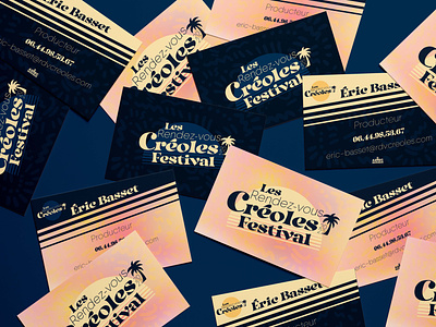 Carte de visite du festival de Jazz "Les Rendez-vous Créoles" branding festival graphic design jazz logo music visual identity