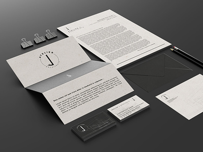 Identité visuelle de l'agence d'architecture "Atelier J" architecture branding graphic design logo visual identity