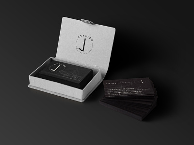 Cartes de visite de l'agence d'architecture "Atelier J" architecture branding business card graphic design logo visual identity