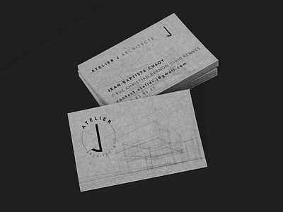 Carte de visite de l'agence d'architecture "Atelier J" architecture branding business card design graphic design logo typography vector visual identity