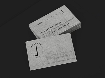 Carte de visite de l'agence d'architecture "Atelier J" architecture branding business card design graphic design logo typography vector visual identity